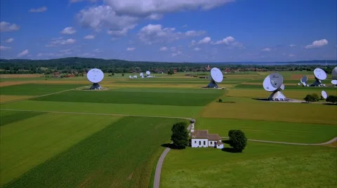 Satellite earth station Raisting, Upper Bavaria, Germany Stock Footage 64821484