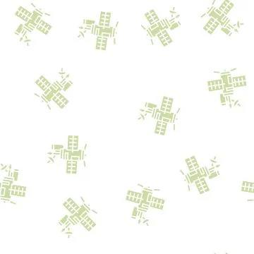 Satellite equipment glyph seamless pattern Illustrazione stock