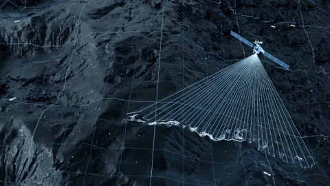 Satellite exploration of the lunar surface Stock Footage 330063825