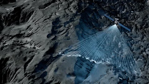 Satellite exploration of the lunar surface Stock Footage 330063843