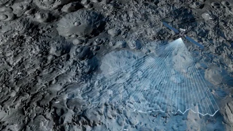 Satellite exploration of the lunar surface Stock Footage 330064658