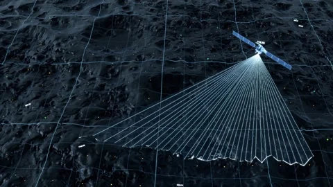 Satellite exploration of the lunar surface Stock Footage 330065339
