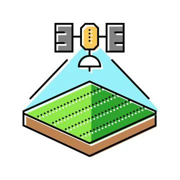 Satellite for field mapping color icon vector illustration Stock Illustration