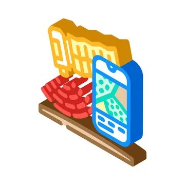Satellite for field mapping isometric icon vector illustration Stock Illustration