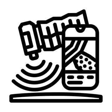 Satellite for field mapping line icon vector illustration Illustrazione stock