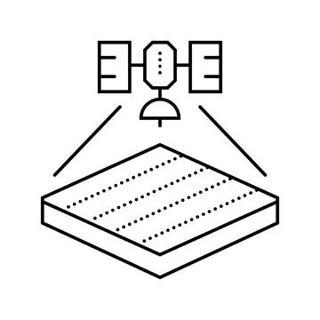 Satellite for field mapping line icon vector illustration Stock Illustration