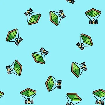 Satellite for field mapping vector seamless pattern イラスト素材