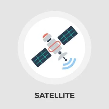 Satellite flat icon Stock Illustration