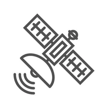 Satellite flat icon 스톡 일러스트
