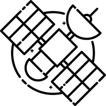 Satellite floating in space Stock Illustration