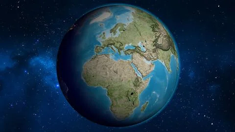 Satellite globe map centered on Libya Stock Illustration