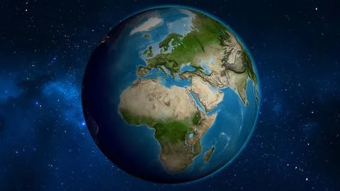 Satellite globe map centered on Libya Stock Illustration