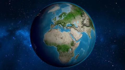 Satellite globe map centered on Libya Stock Illustration