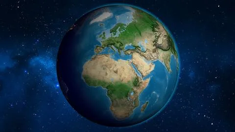 Satellite globe map centered on Libya Stock Illustration