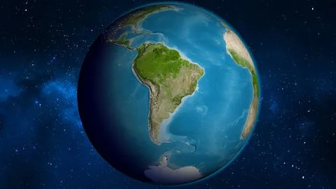 Satellite globe map centered on Paraguay Stock Illustration