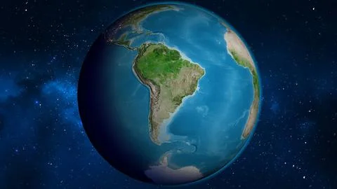Satellite globe map centered on Paraguay Stock Illustration