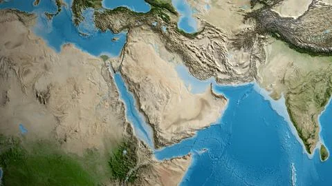 Satellite globe map centered on Saudi Arabia Stock Illustration