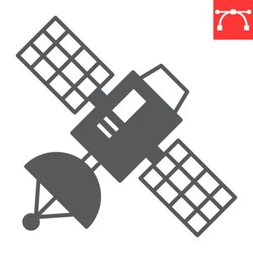 Satellite glyph icon Stock Illustration