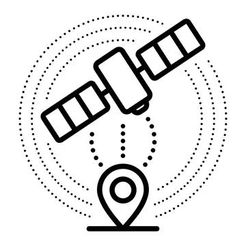Satellite gps geolocation mapping icon 8K ultra quality image ratio Illustrazione stock