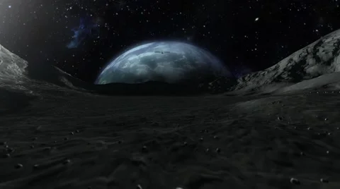 Satellite hit the moon Video stock 53835462