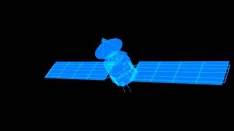 Satellite Hologram Video stock 122798341