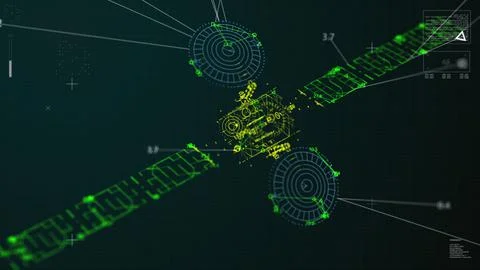 Satellite HUD Technology Scanning UI Stock Illustration