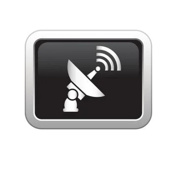 Satellite icon black Stock Illustration