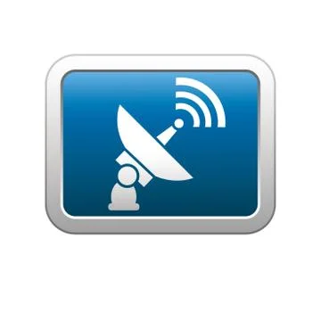 Satellite icon blue Stock Illustration