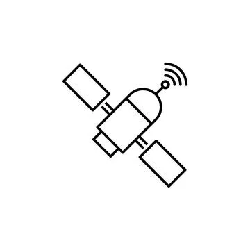 Satellite icon. Element of news thin line icon Illustrazione stock