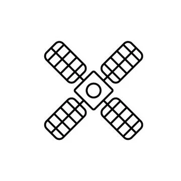 Satellite icon element of space icon for mobile concept and web apps. Thin li Stock Illustration