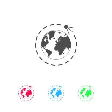 Satellite icon flat Ilustración de archivo