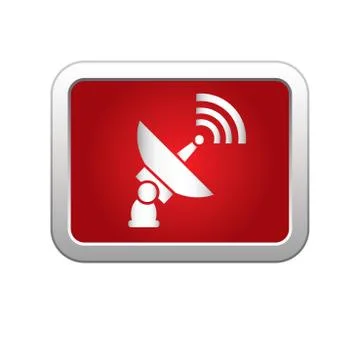 Satellite icon red Stock Illustration