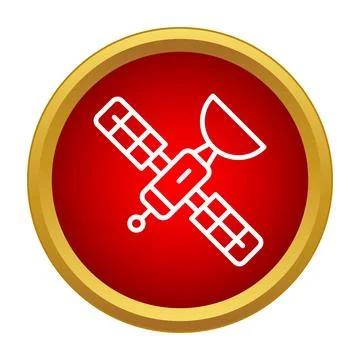 Satellite icon representing global communication technology and space explo.. Stock Illustration