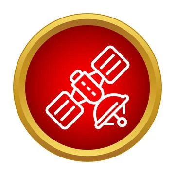 Satellite icon representing global communication and space technology Stock Illustration
