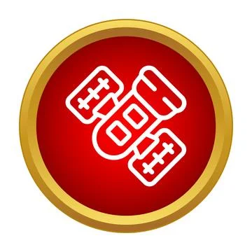 Satellite icon representing global communication and data transmission Stock Illustration