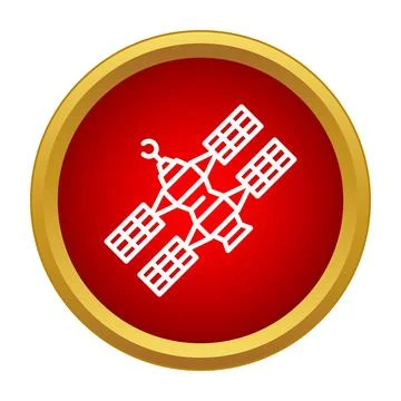 Satellite icon representing space communication and technology Stock Illustration