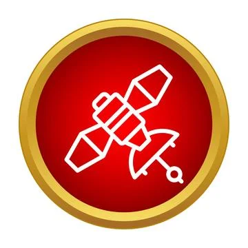 Satellite icon representing space communication and technology Stock Illustration