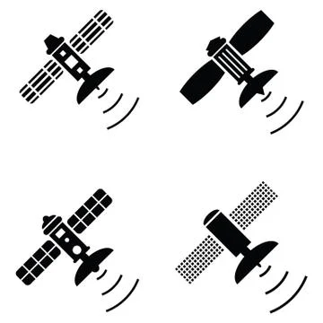 Satellite icon set Stock Illustration