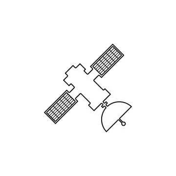 Satellite icon. Simple outline vector of technology set for UI and UX, websit Stock Illustration