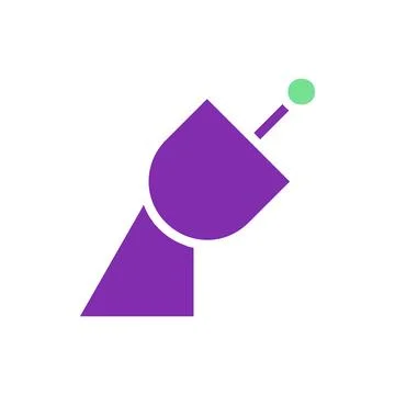 Satellite icon solid purple green colour universe symbol perfect. Stock Illustration