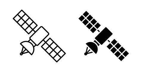 Satellite icon symbol. Flat Vector illustration Stock Illustration