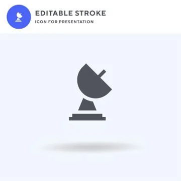 Satellite icon vector, filled flat sign, solid pictogram isolated on white, l Illustrazione stock