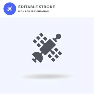 Satellite icon vector, filled flat sign, solid pictogram isolated on white, logo Illustrazione stock