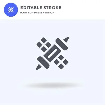 Satellite icon vector, filled flat sign, solid pictogram isolated on white, logo Stock Illustration