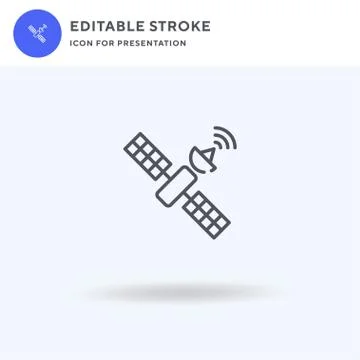 Satellite icon vector, filled flat sign, solid pictogram isolated on white, logo Illustrazione stock