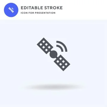 Satellite icon vector, filled flat sign, solid pictogram isolated on white, logo Stock Illustration