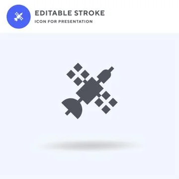 Satellite icon vector, filled flat sign, solid pictogram isolated on white, logo Stock Illustration