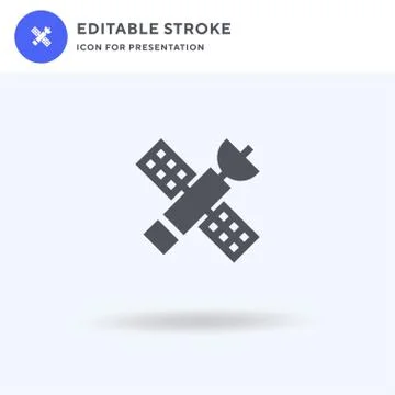 Satellite icon vector, filled flat sign, solid pictogram isolated on white, logo Stock Illustration