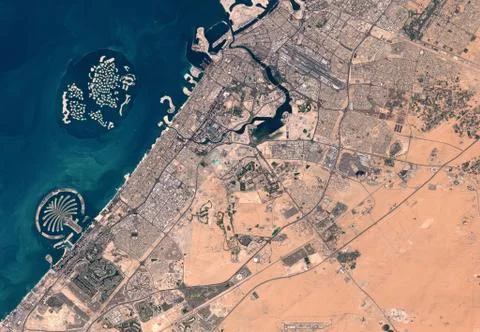 Satellite image of Dubai Foto stock