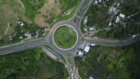Satellite Image Of Neighborhood Intersection And Green Space Stock Footage 334005767